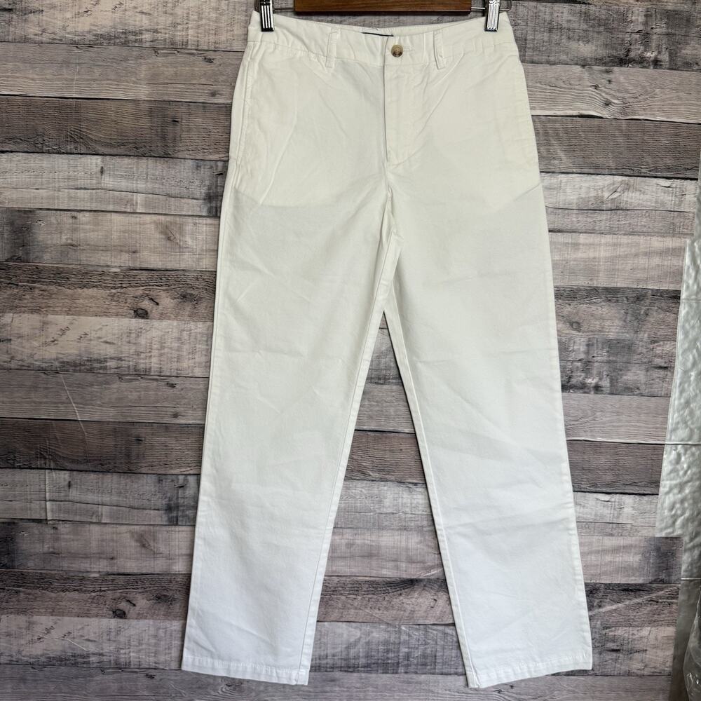 Polo Ralph Lauren Pants Boys 14 White Stretch Chino Flat Front Dress Casual